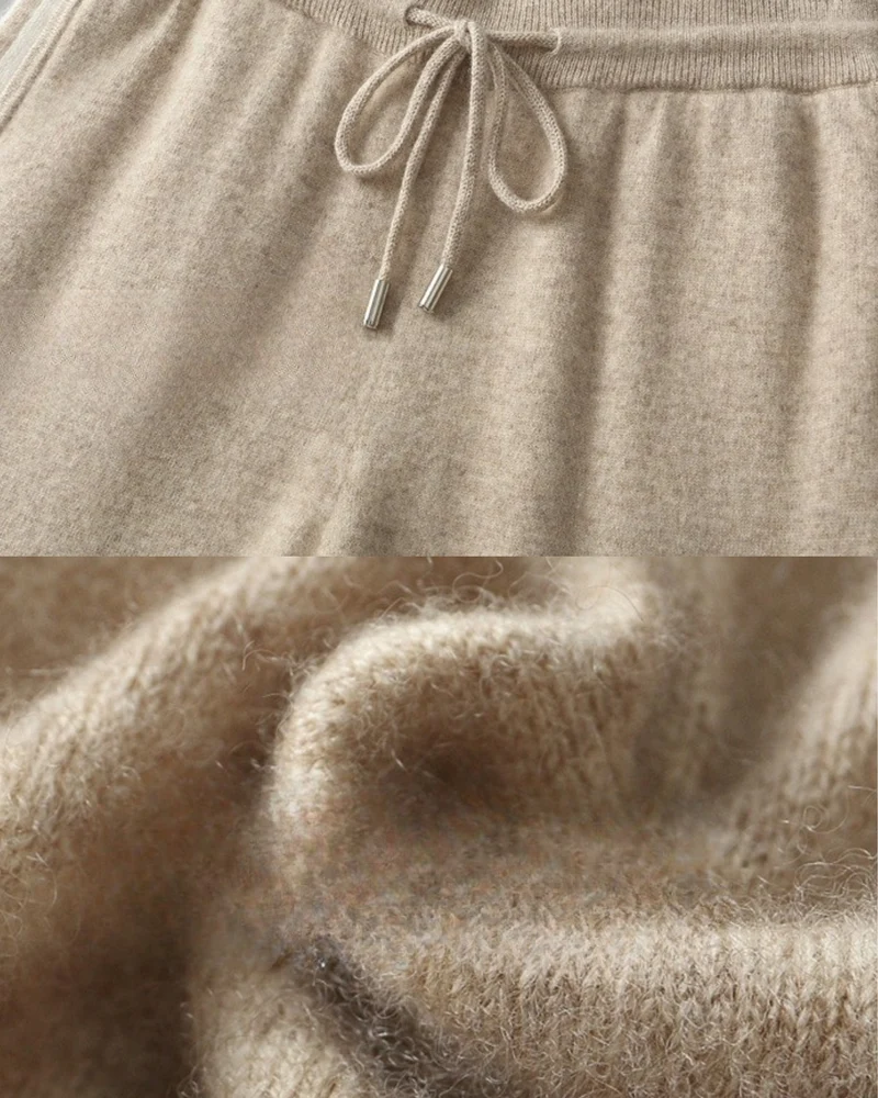 Boston Cashmere Wool Jacquard Straight Pants