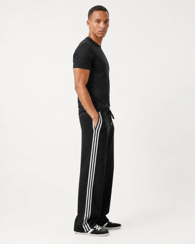 Boston Cashmere Wool Jacquard Straight Pants