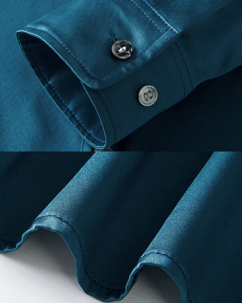 Hign-End Mulberry Silk Long-Sleeve Jacquard Shirt