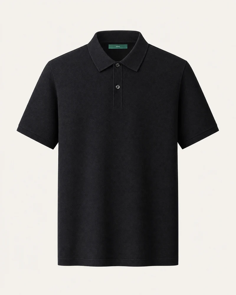 Short-Sleeve Merino Wool Collared Knit Polo