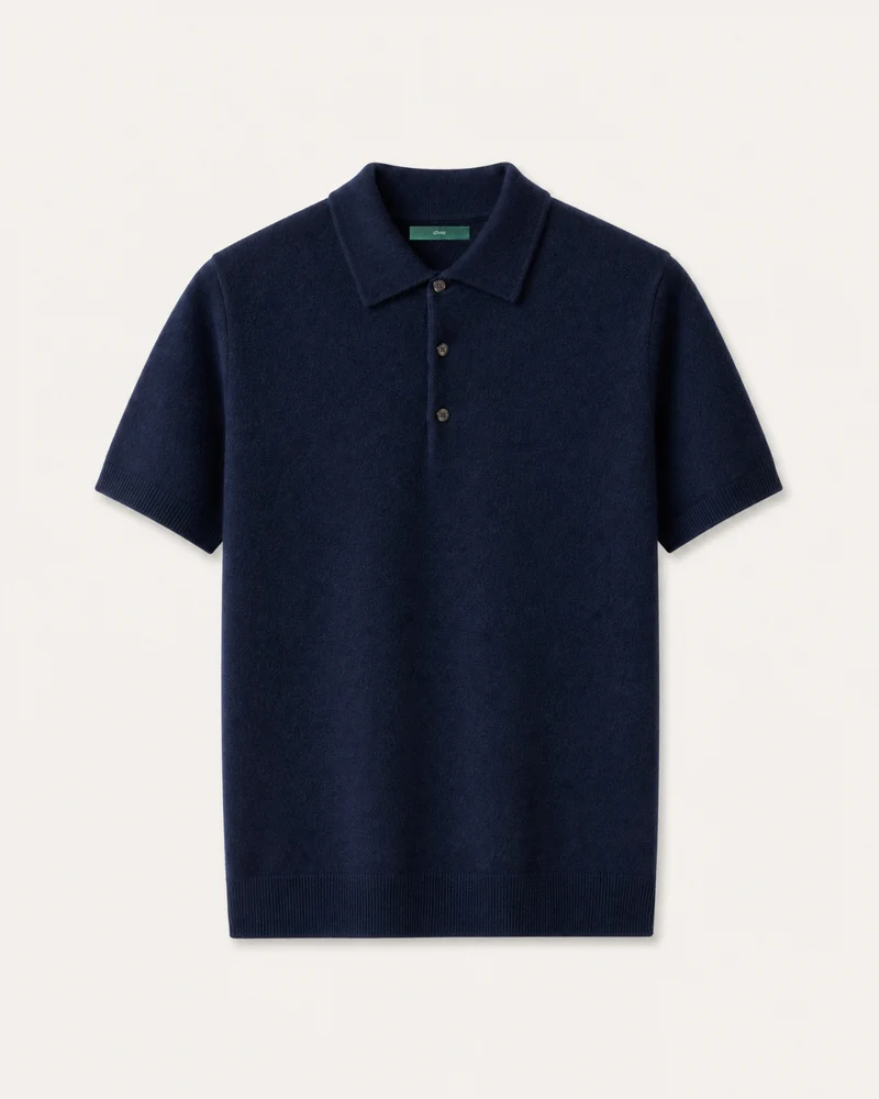 New York Cashmere Short-Sleeve Polo Shirt