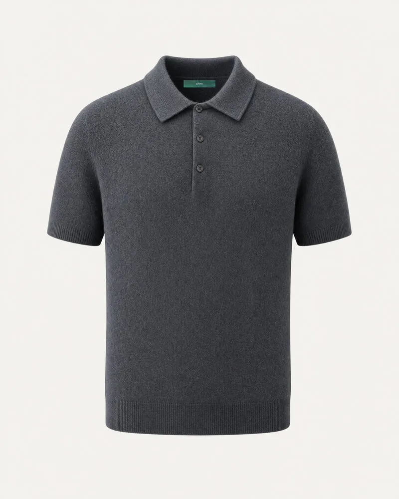New York Cashmere Short-Sleeve Polo Shirt