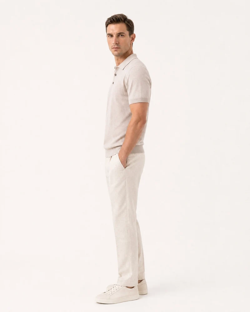 New York Cashmere Short-Sleeve Polo Shirt