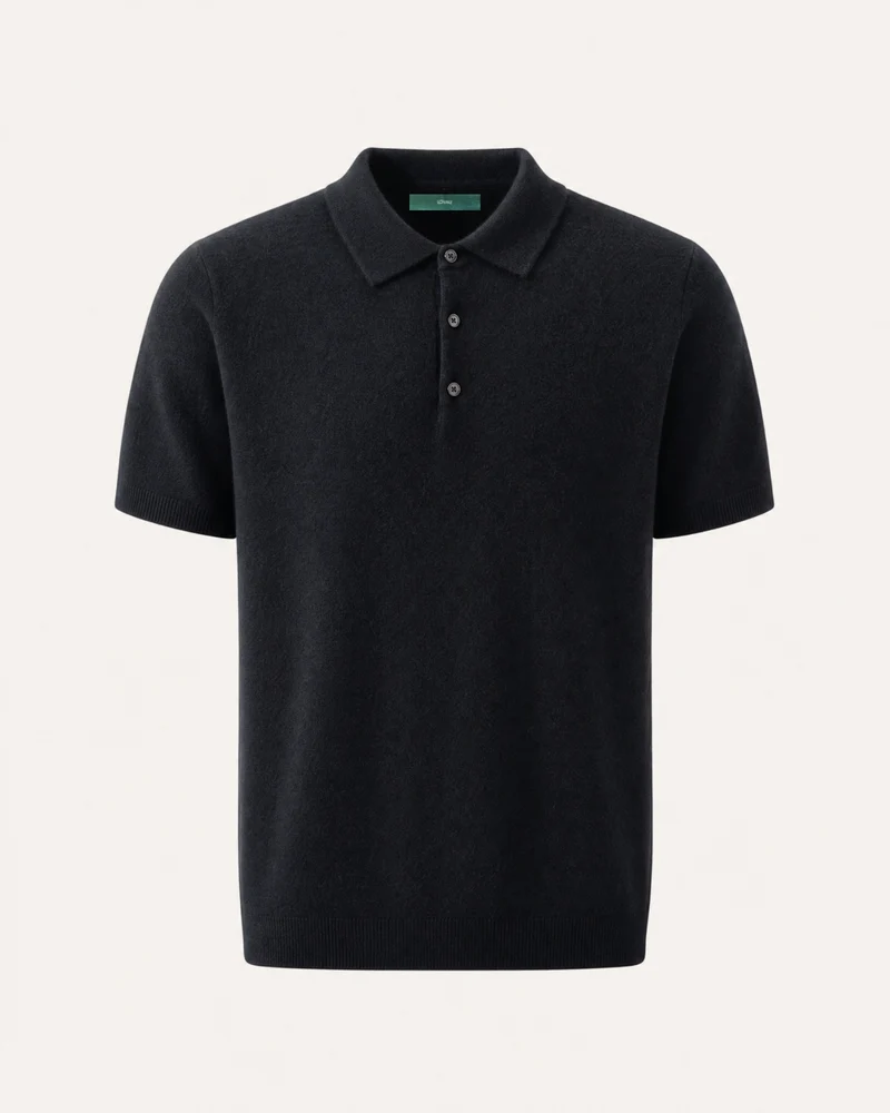 New York Cashmere Short-Sleeve Polo Shirt