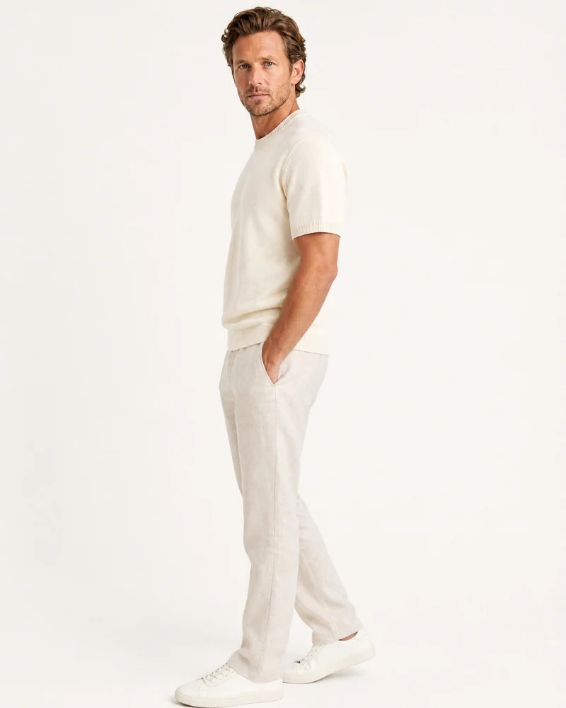 Cashmere Basic Knit Short-Sleeve Tee