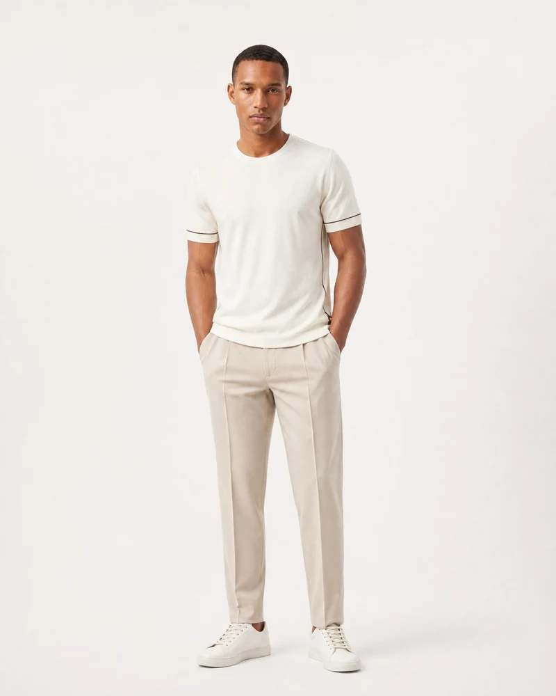 Mulberry Silk and Cashmere Knit T-Shirt