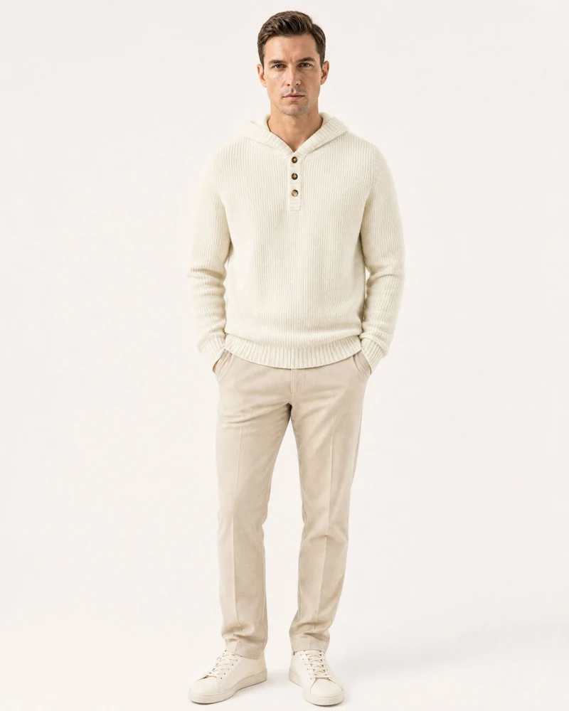Relaxed Fit Cashmere Hooded Sweater