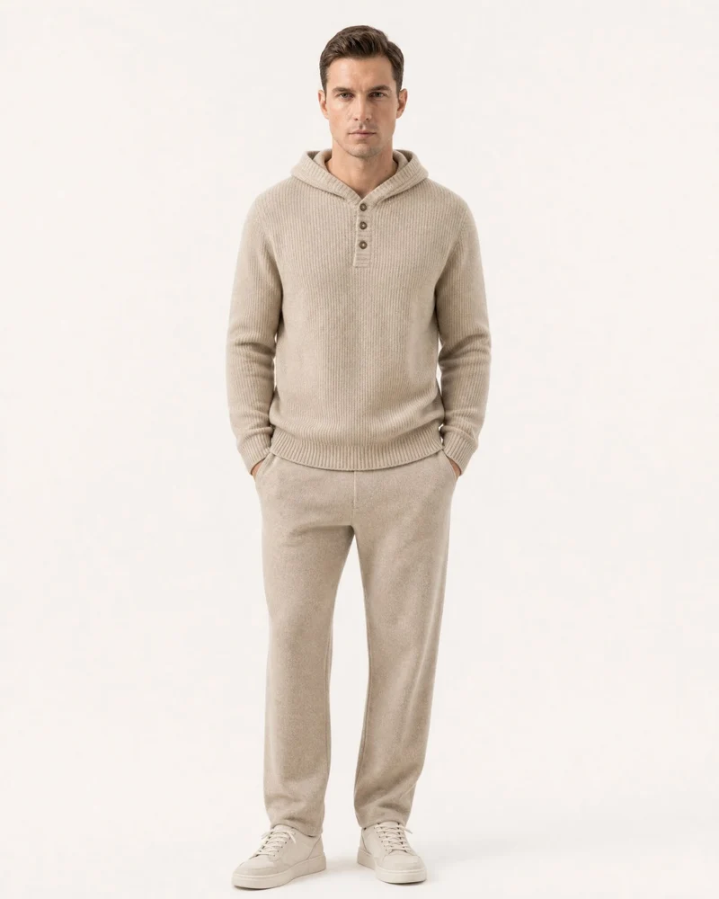 Relaxed Fit Cashmere Hooded Sweater