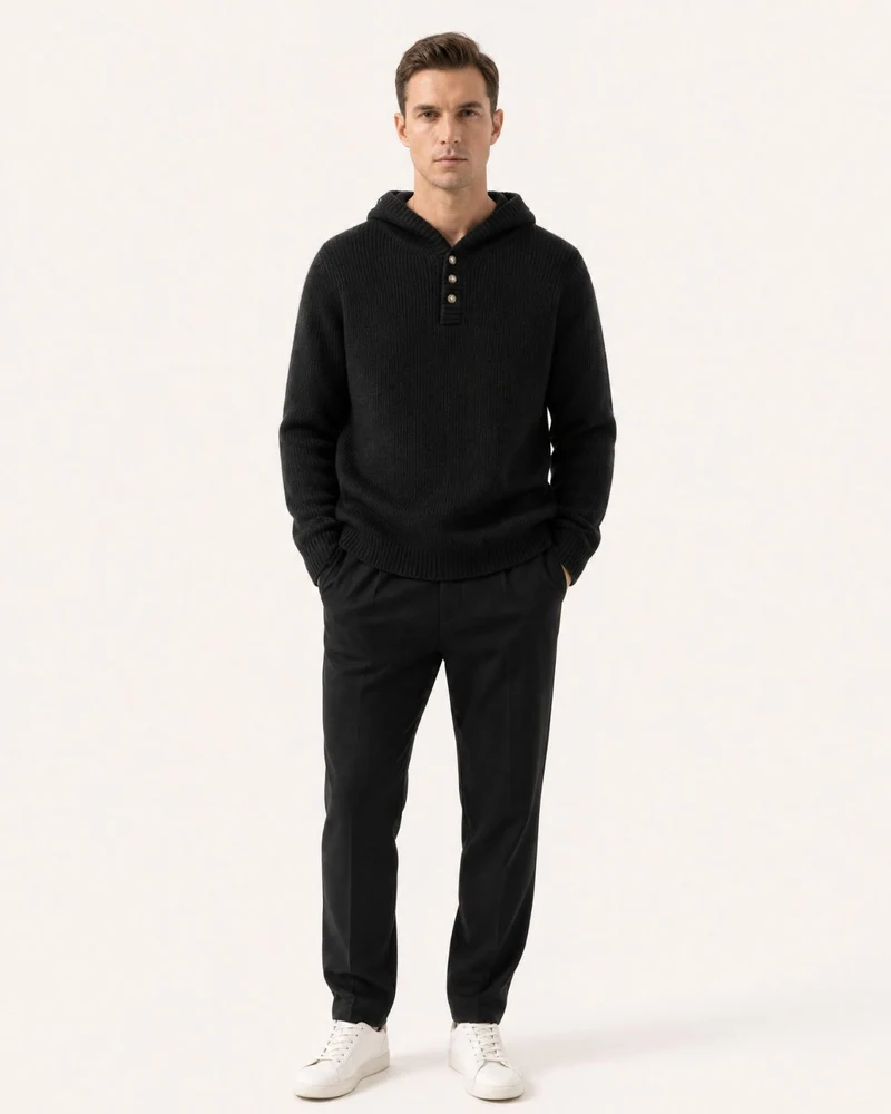 Relaxed Fit Cashmere Hooded Sweater