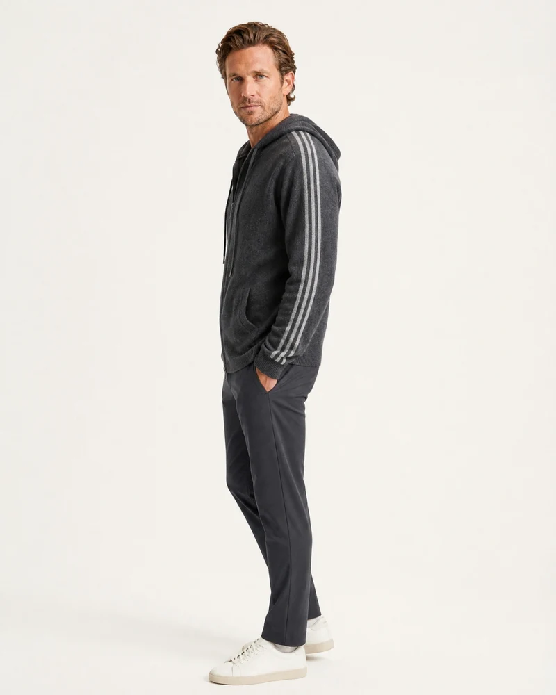 Wool Cashmere Blend Full-Zip Hoodie Line