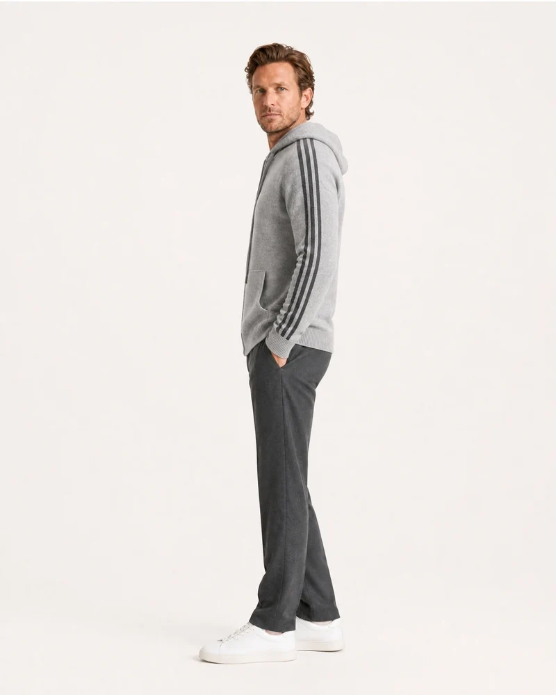 Wool Cashmere Blend Full-Zip Hoodie Line