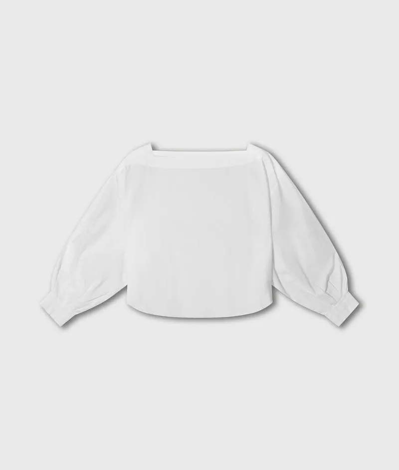10DAYS Bluse Damen boatneck poplin weiß