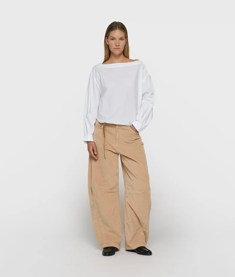 10DAYS Bluse Damen boatneck poplin weiß