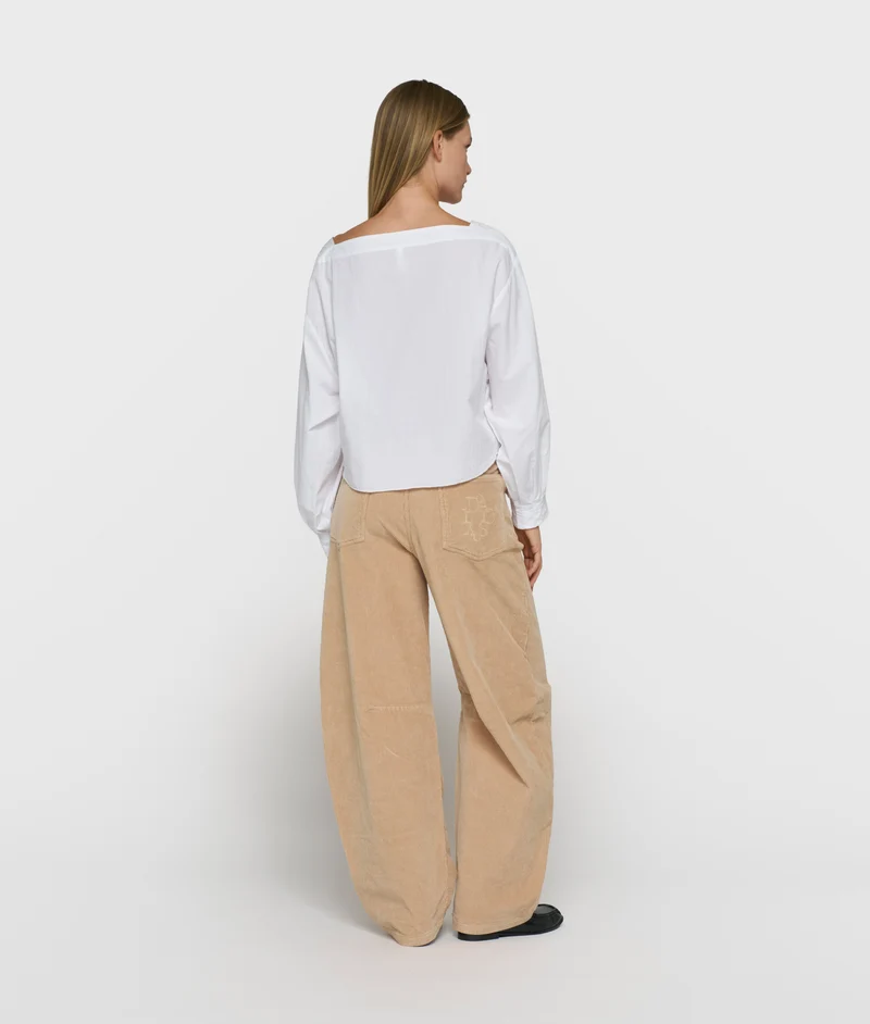 10DAYS Bluse Damen boatneck poplin weiß