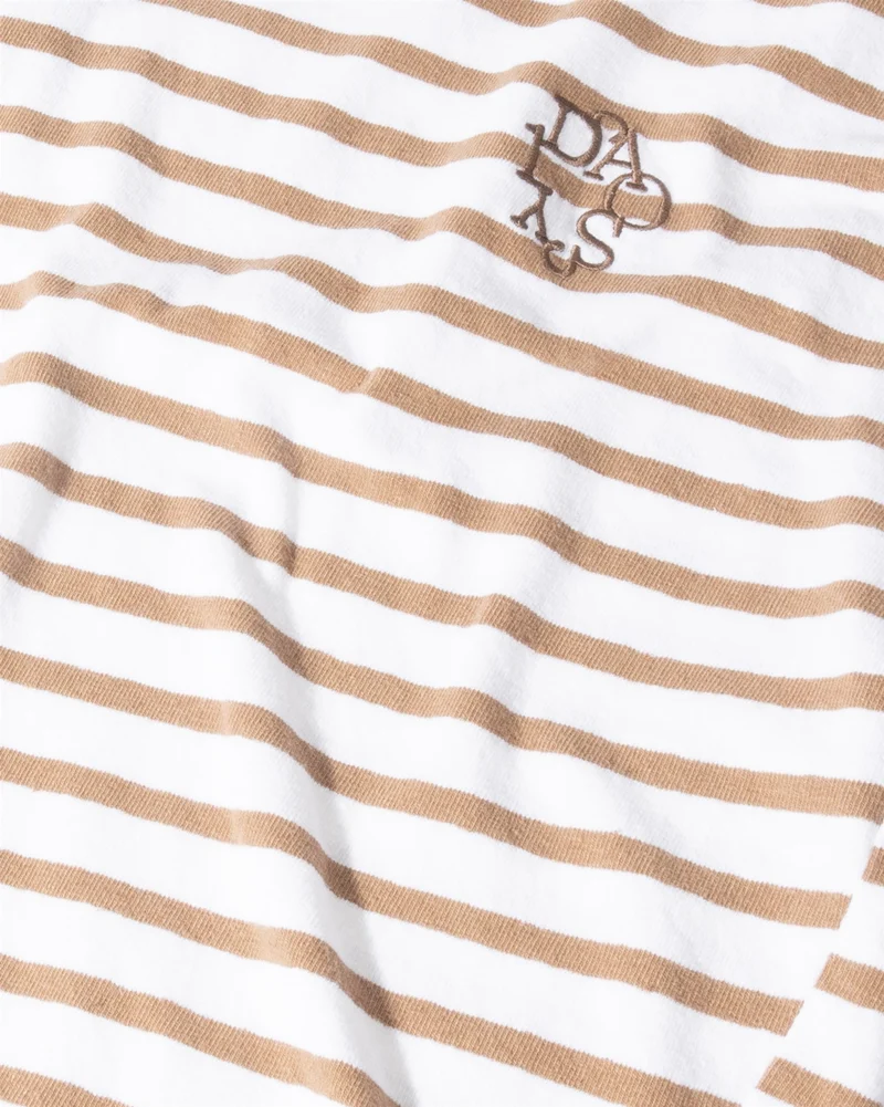 V-Neck Tee Stripes white/fudge