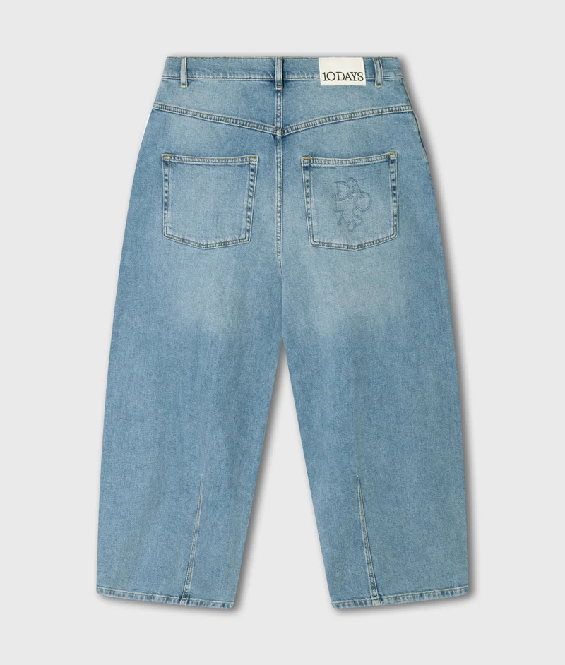 10DAYS Jeans Damen wide tapered blau