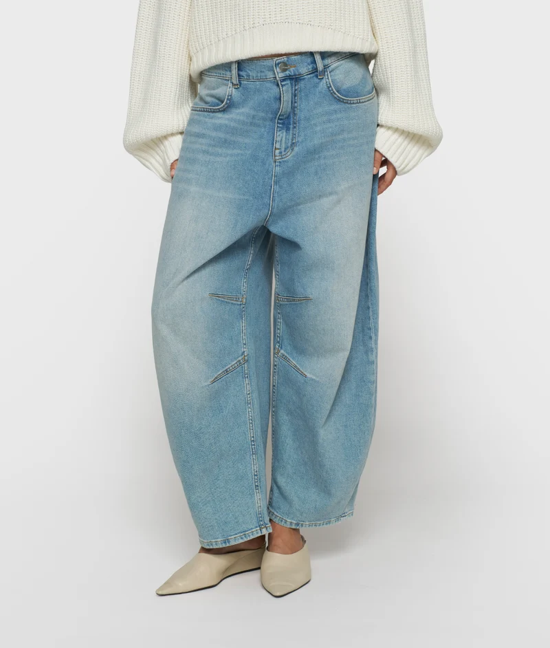 10DAYS Jeans Damen wide tapered blau