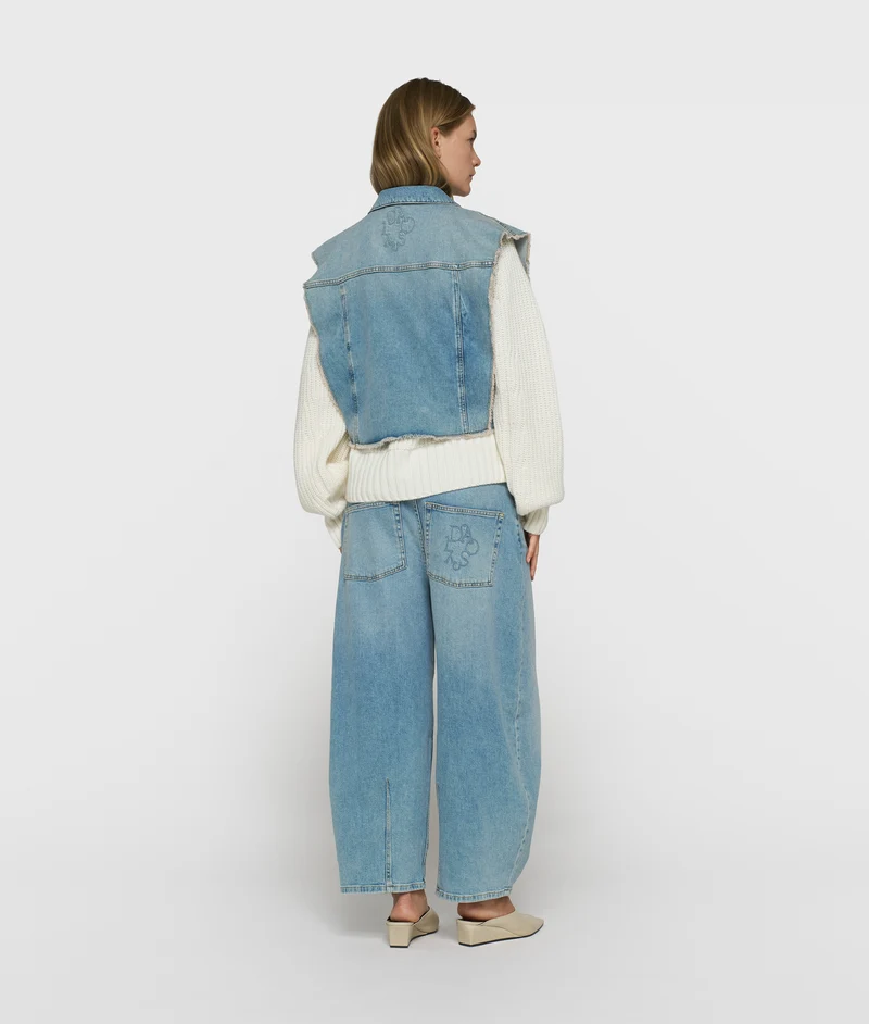 10DAYS Jeans Damen wide tapered blau