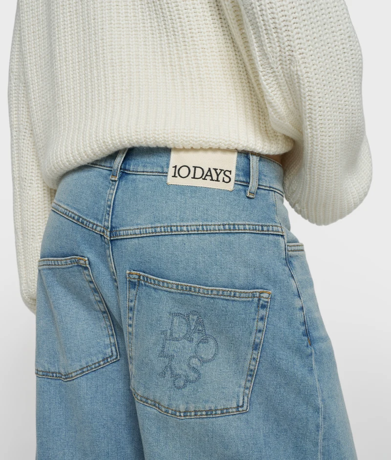 10DAYS Jeans Damen wide tapered blau