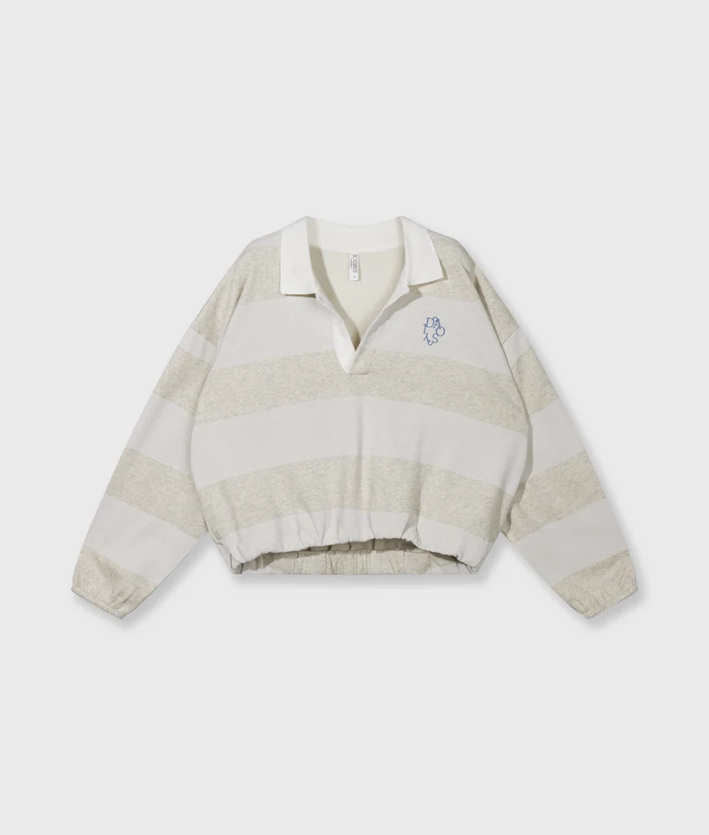 balloon sweater stripes soft white melee