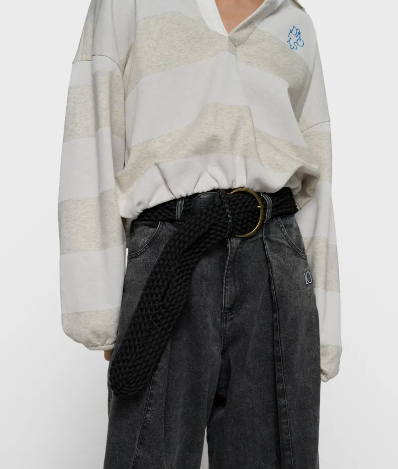 balloon sweater stripes soft white melee