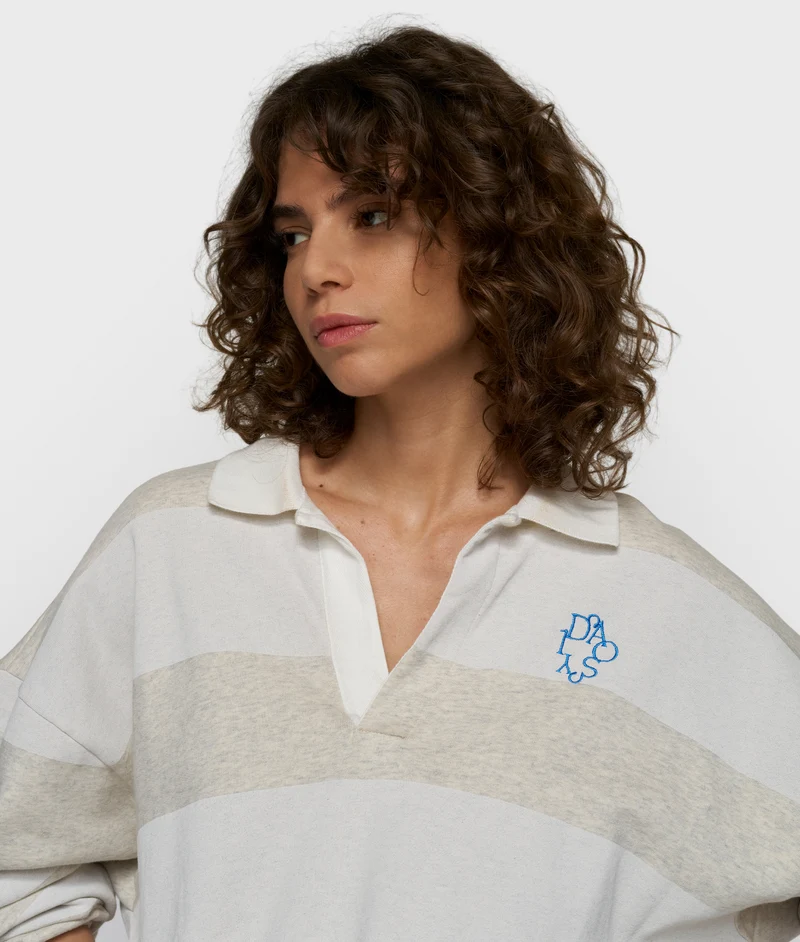 balloon sweater stripes soft white melee