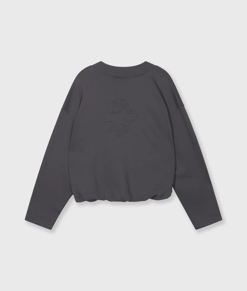 v-neck balloon sweater steel blue