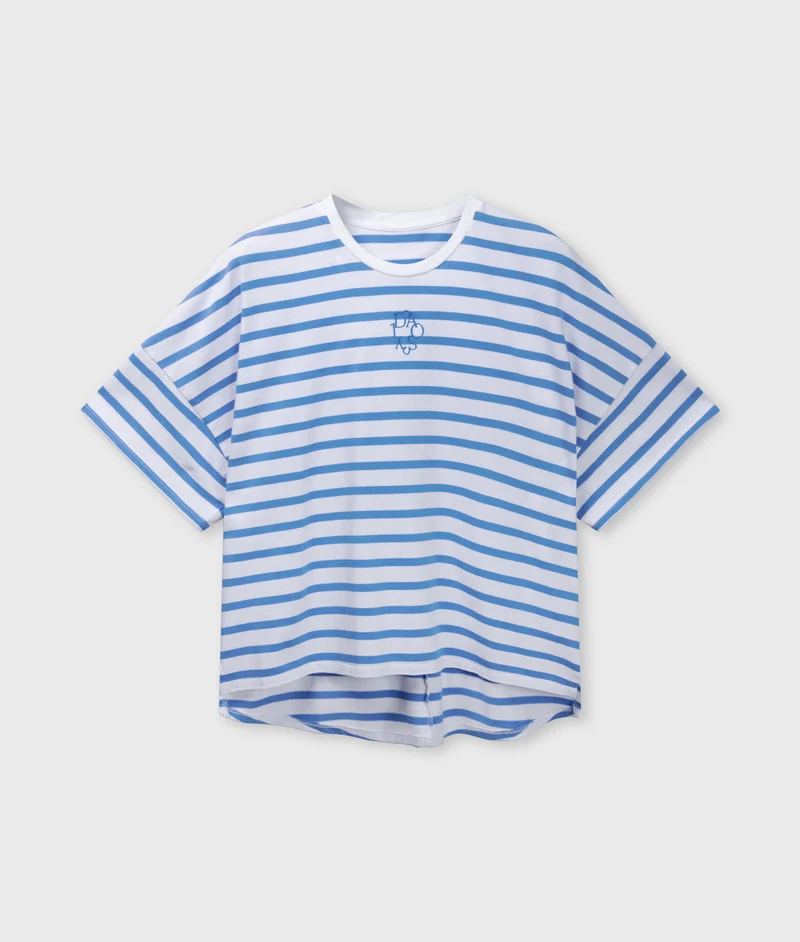 wide tee stripes white/ultramarine