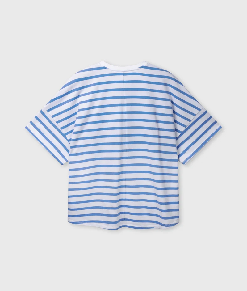 wide tee stripes white/ultramarine
