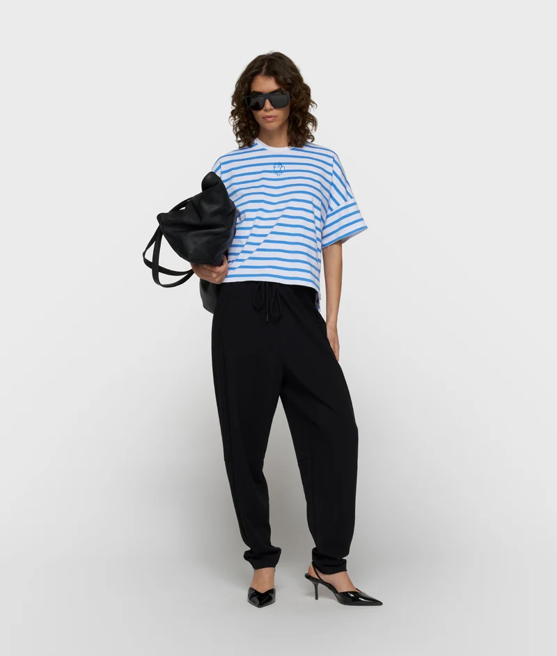 wide tee stripes white/ultramarine