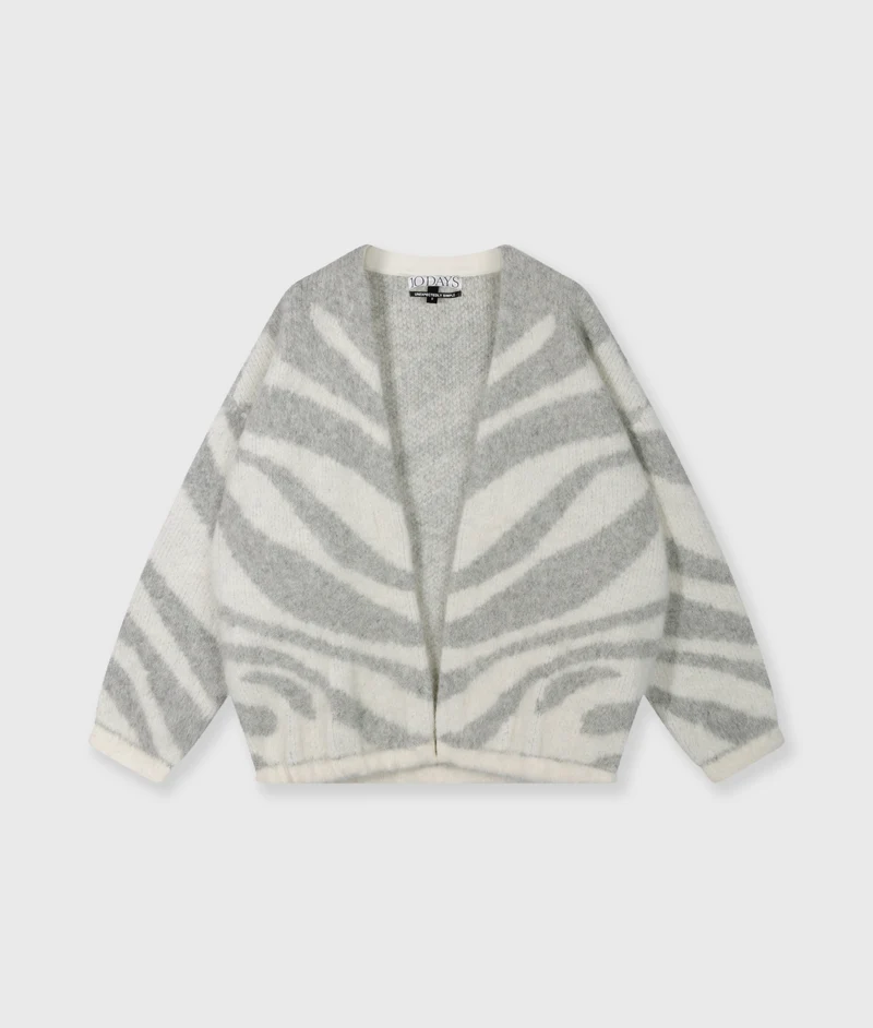 knit cardigan zebra ecru