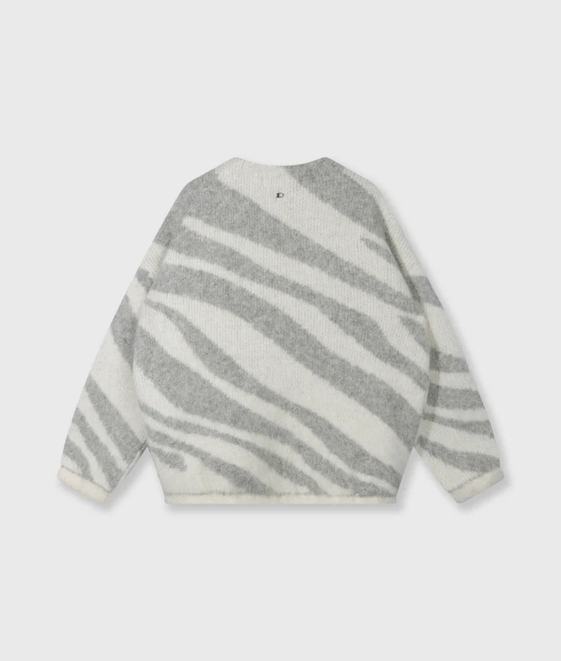 knit cardigan zebra ecru