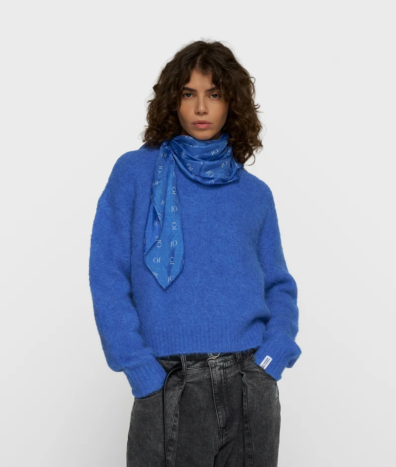 hairy knit sweater ultramarine