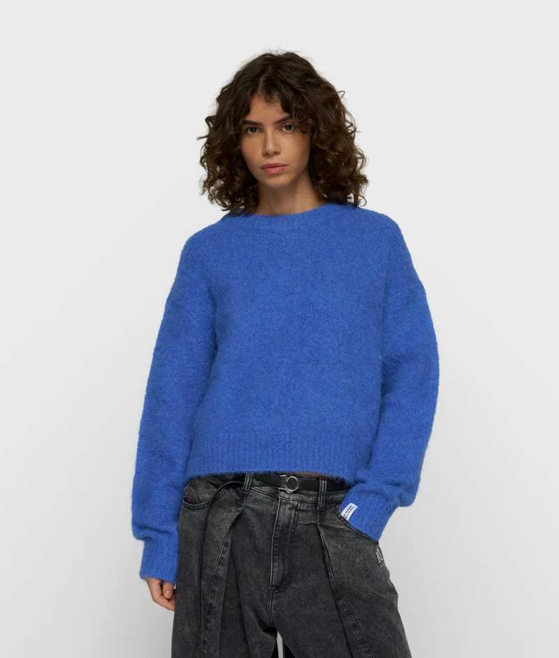 hairy knit sweater ultramarine