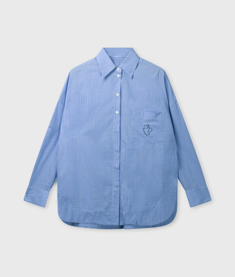 long sleeve shirt check ultramarine