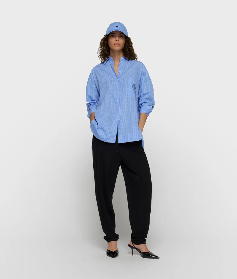 long sleeve shirt check ultramarine