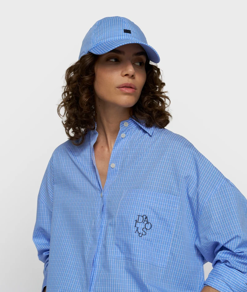 long sleeve shirt check ultramarine