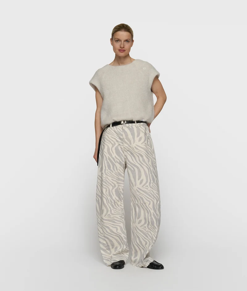 western pants zebra ecru