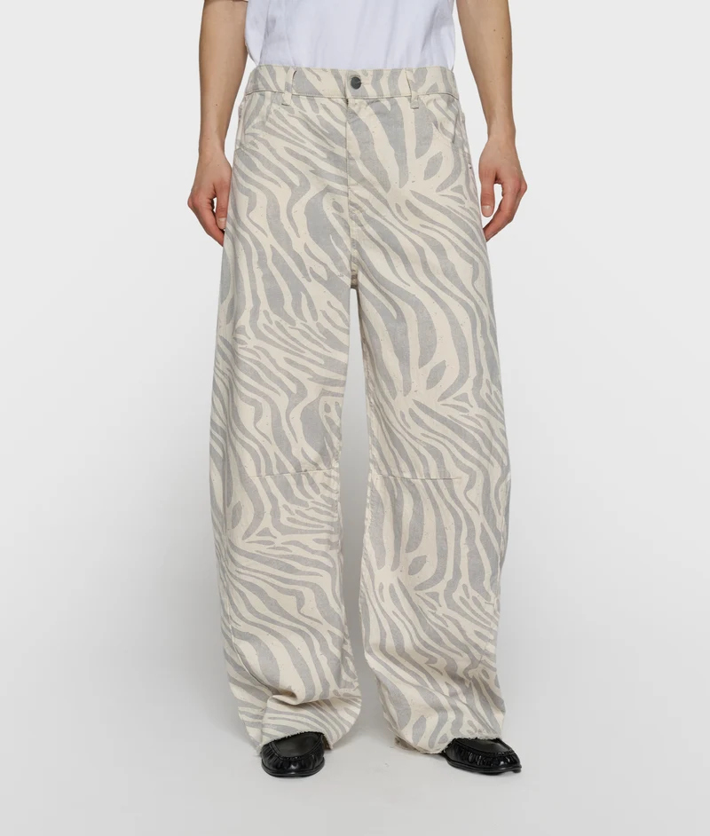 western pants zebra ecru