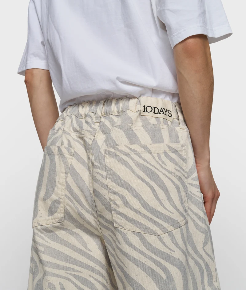 western pants zebra ecru