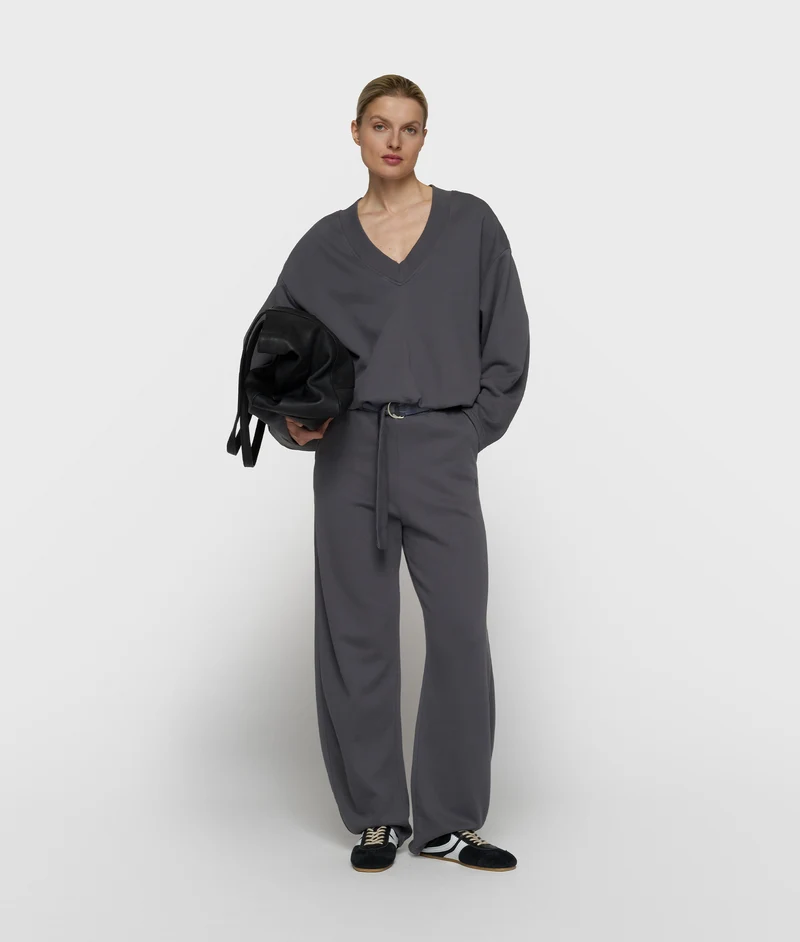 banana pants fleece steel blue