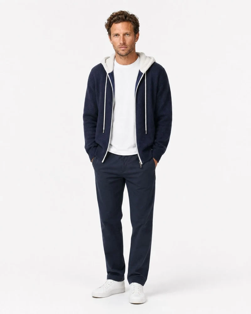 Paris Cashmere Wool Blend Hooded Cardigan
