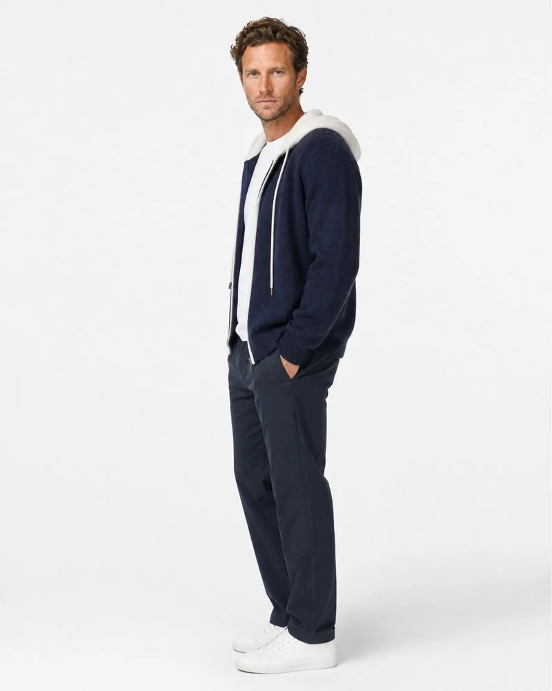 Paris Cashmere Wool Blend Hooded Cardigan