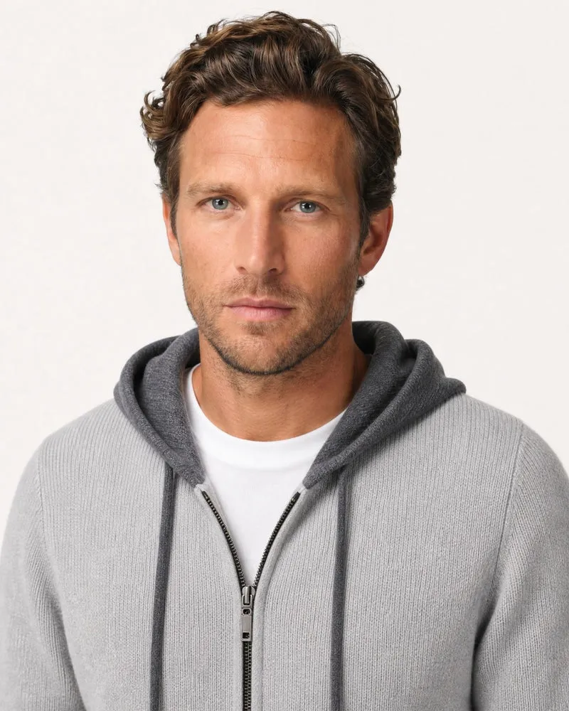 Paris Cashmere Wool Blend Hooded Cardigan