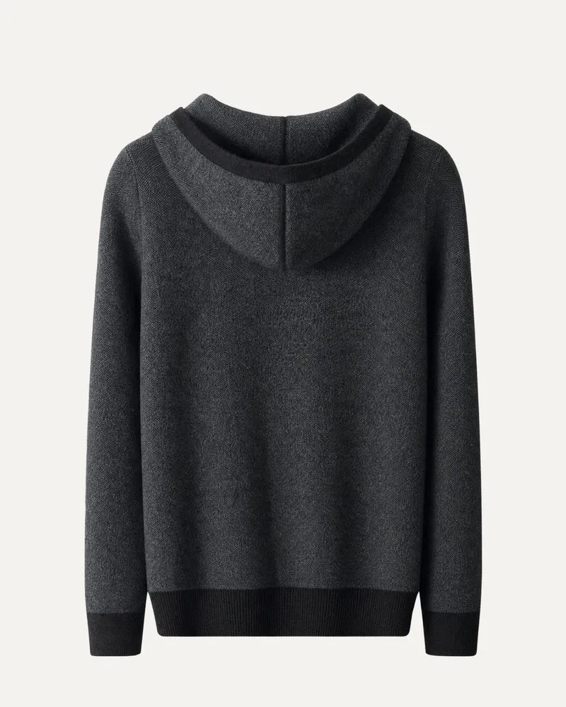 Marbella Solid Cashmere Knit Pullover Hoodie
