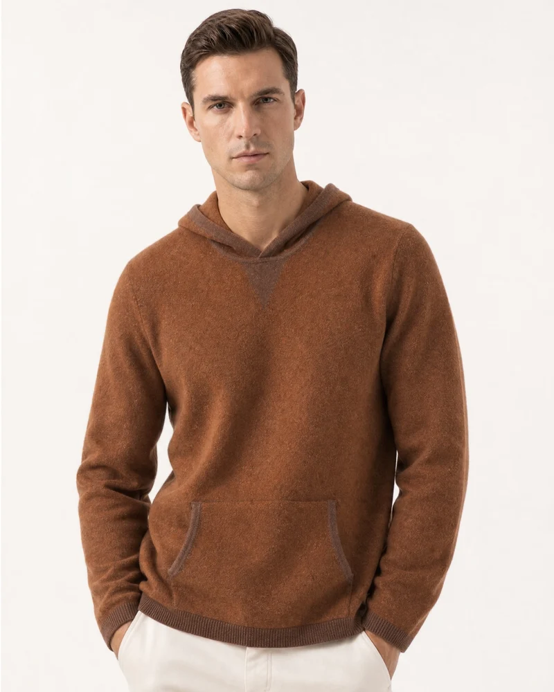 Marbella Solid Cashmere Knit Pullover Hoodie