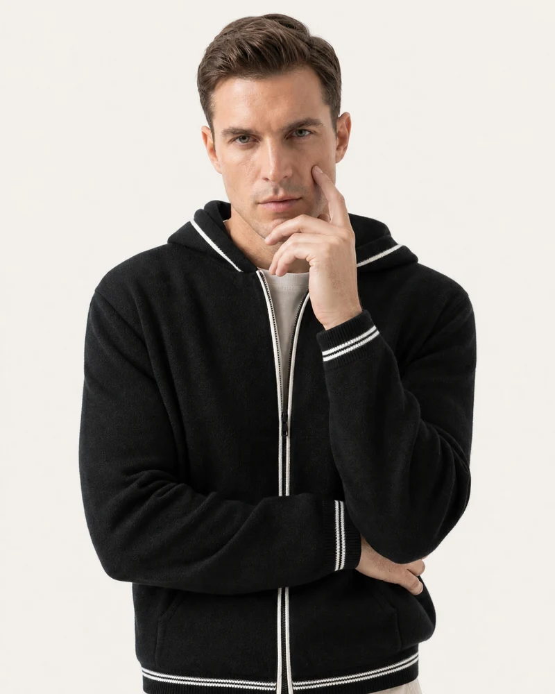 Zurich Hooded Fine Cashmere Cardigan
