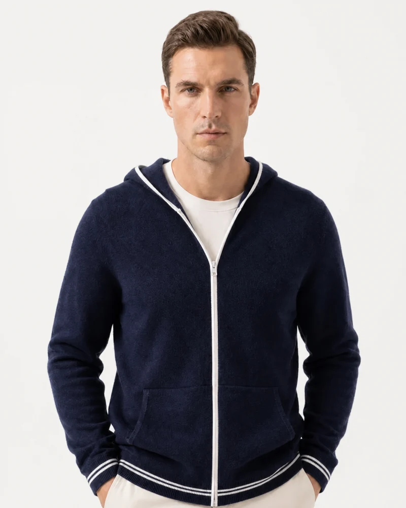 Zurich Hooded Fine Cashmere Cardigan