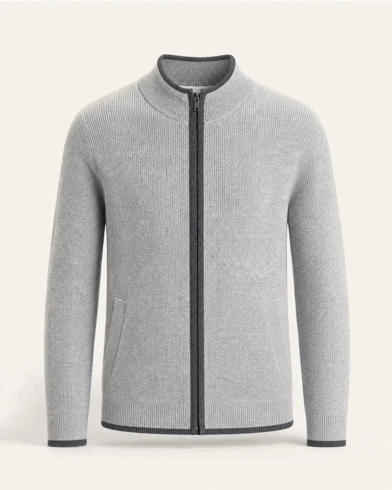 London Cashmere Full-Zip Cardigan Jacket