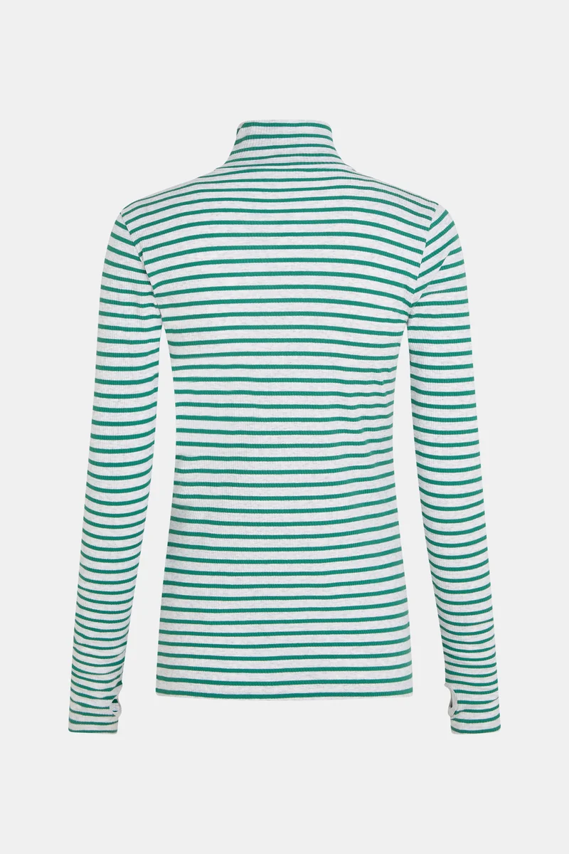 W25F1761LTD-M Longsleeve melange stripe grey mel./green